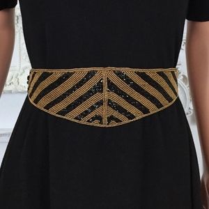 Black & Bronze Beaded Belt ***CURRENTLY LISTED AT LOWEST/FINAL PRICE***
